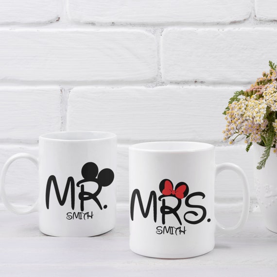 Disney Mug, Mr & Mrs Mugs, Couple Mugs, Wedding Gift, Custom Gift Mugs,  Valentines Gifts Mug, Mug Set, Engagement Gift, Aniversary Gift 