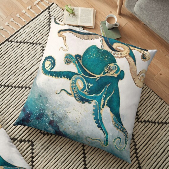 18 x 18 FPDecor Pillow Case with Zipper Octopus Throw Pillow Indoor Cover 