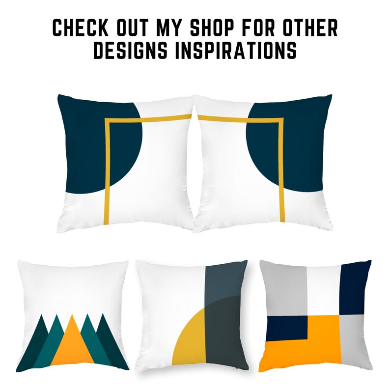 Abstract Yellow & Grey Pillow Cover Geometric Cushion Cover Etsy