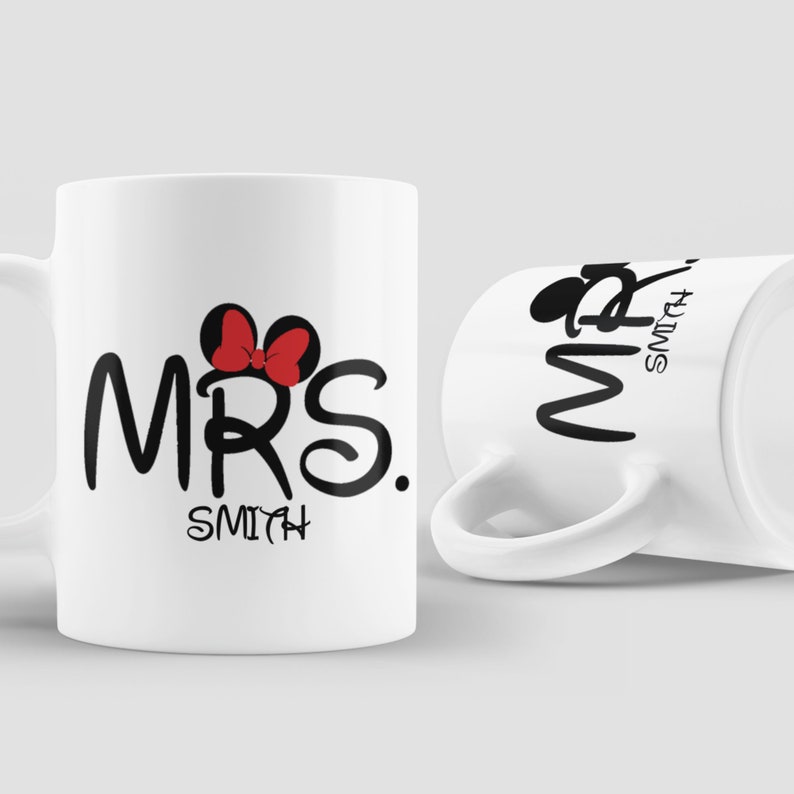 Disney Mug Mr & Mrs Mugs Couple Mugs Wedding Gift Custom Etsy