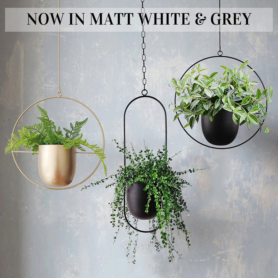 Metal Wall Hanging Plant Hanger, Modern Minimalist Hanging Planters, Hanging Planter Pot