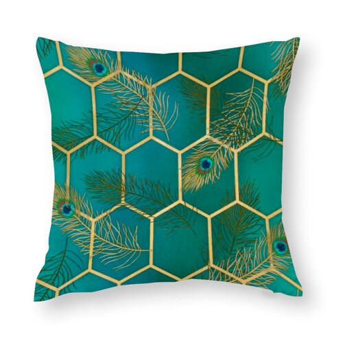 Teal & Gold Cushion Covers Teal Pillow Covers With Gold Etsy UK