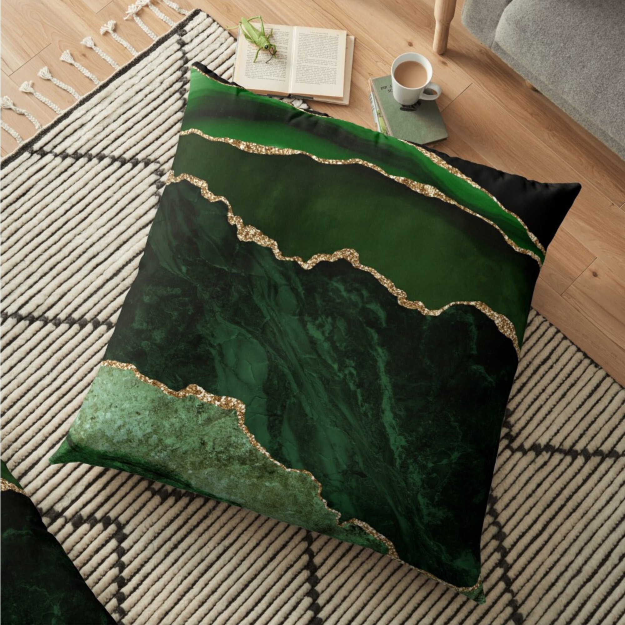 Cushion Covers UK Emerald Green & Gold Pillow Covers Throw Etsy