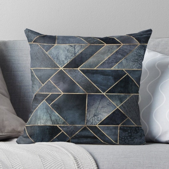 Art Deco Geometric Grey & Gold Cushion Covers Pillow Covers | Etsy