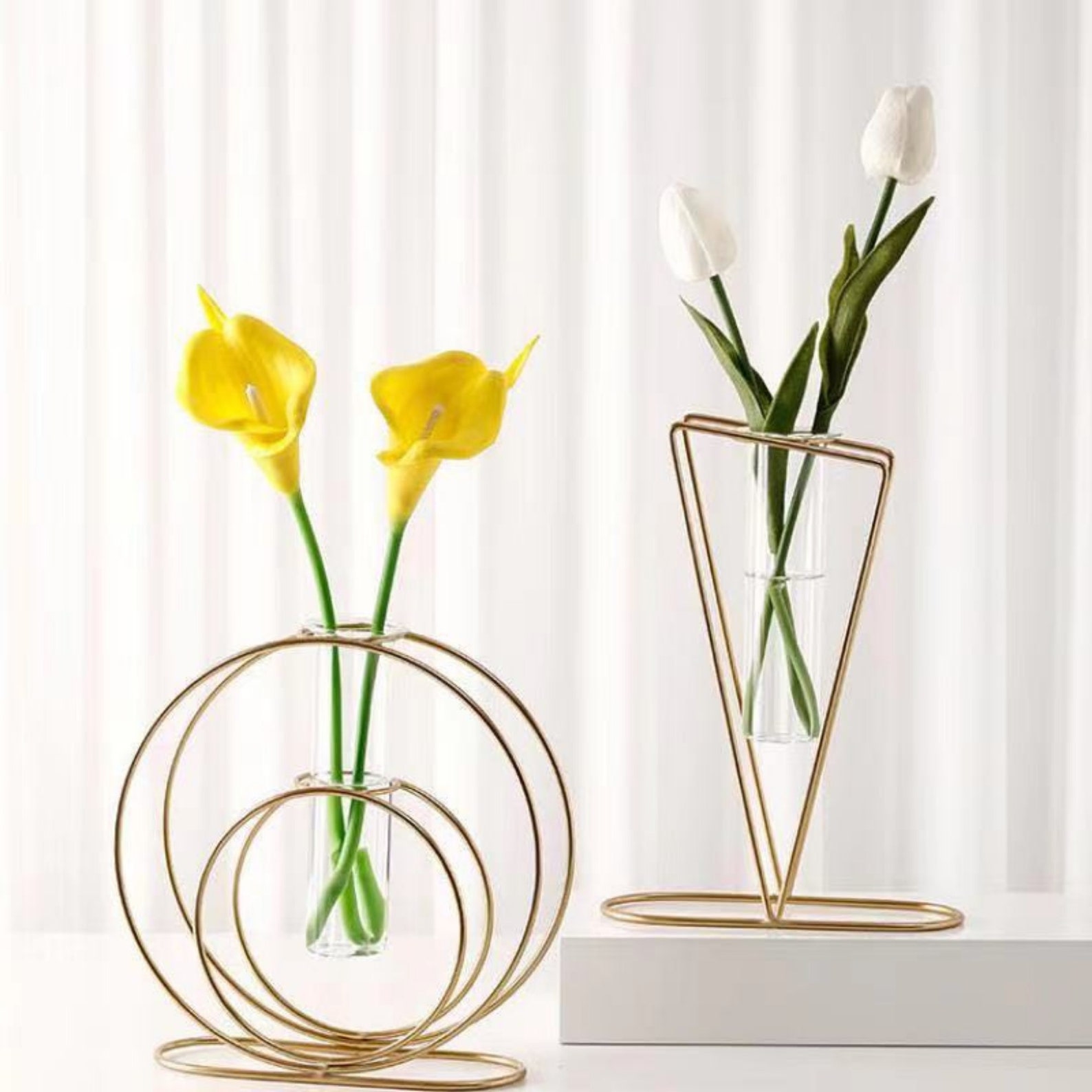Hydroponic Vases UK Propagation Gold Metal Wire Vase Etsy