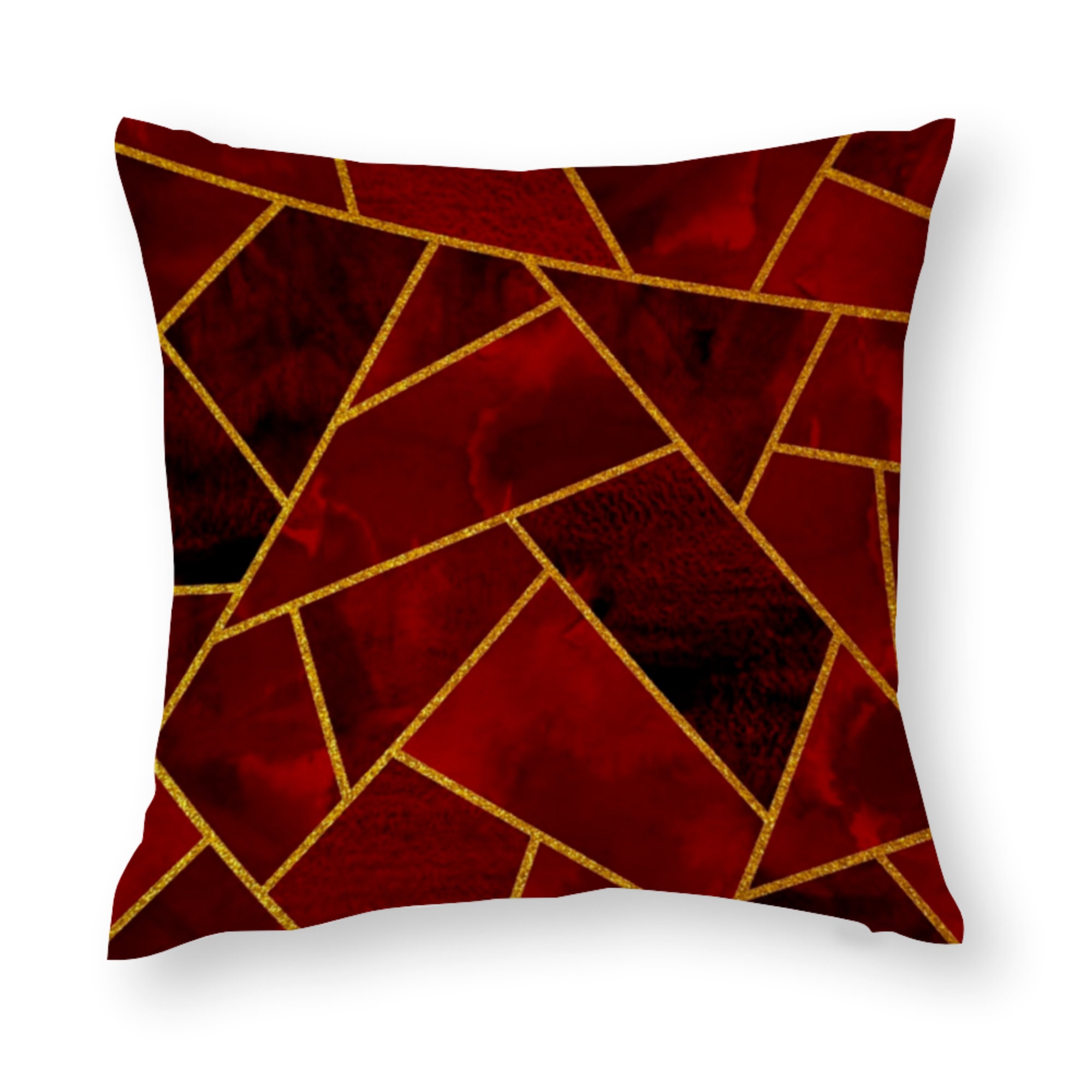 Cushion Covers UK Art Deco Geometric Red & Gold Pillow Etsy
