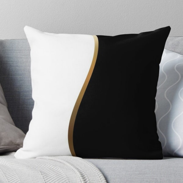 Gold White Pillow Etsy