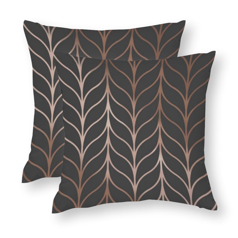 Geometric Grey & Rose Gold Cushion Covers Art Deco Cushion Etsy UK