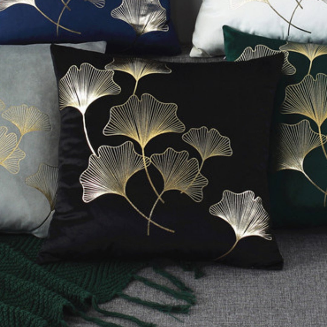 Luxury Black & Gold Velvet Cushion Covers 45x45cm 18x18 Etsy