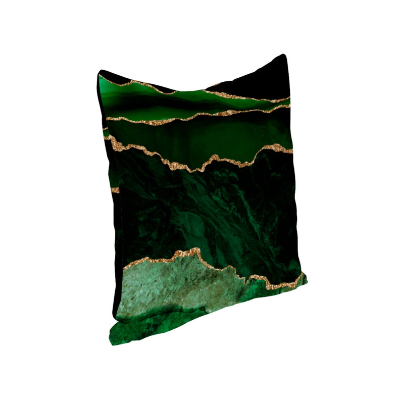 Cushion Covers UK Emerald Green & Gold Pillow Covers Throw Etsy UK