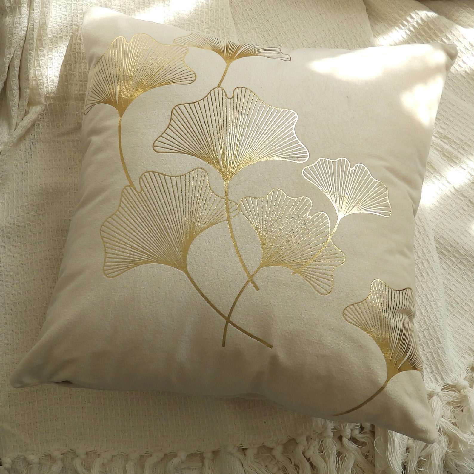 Luxury Cream & Gold Scatter Cushion Covers 18x18 Throw Pillow Etsy UK