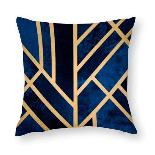 Green & Gold Art Deco Cushion Covers Geometric Cushion Cover Etsy