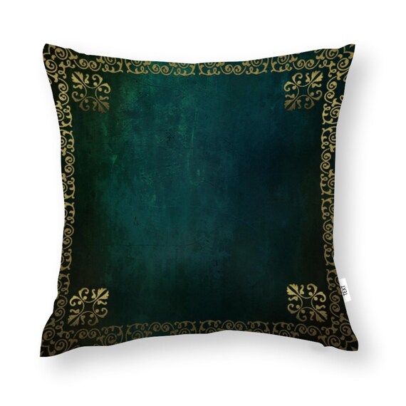 Luxury Emerald Green Cushion Covers With Golder Border Etsy UK