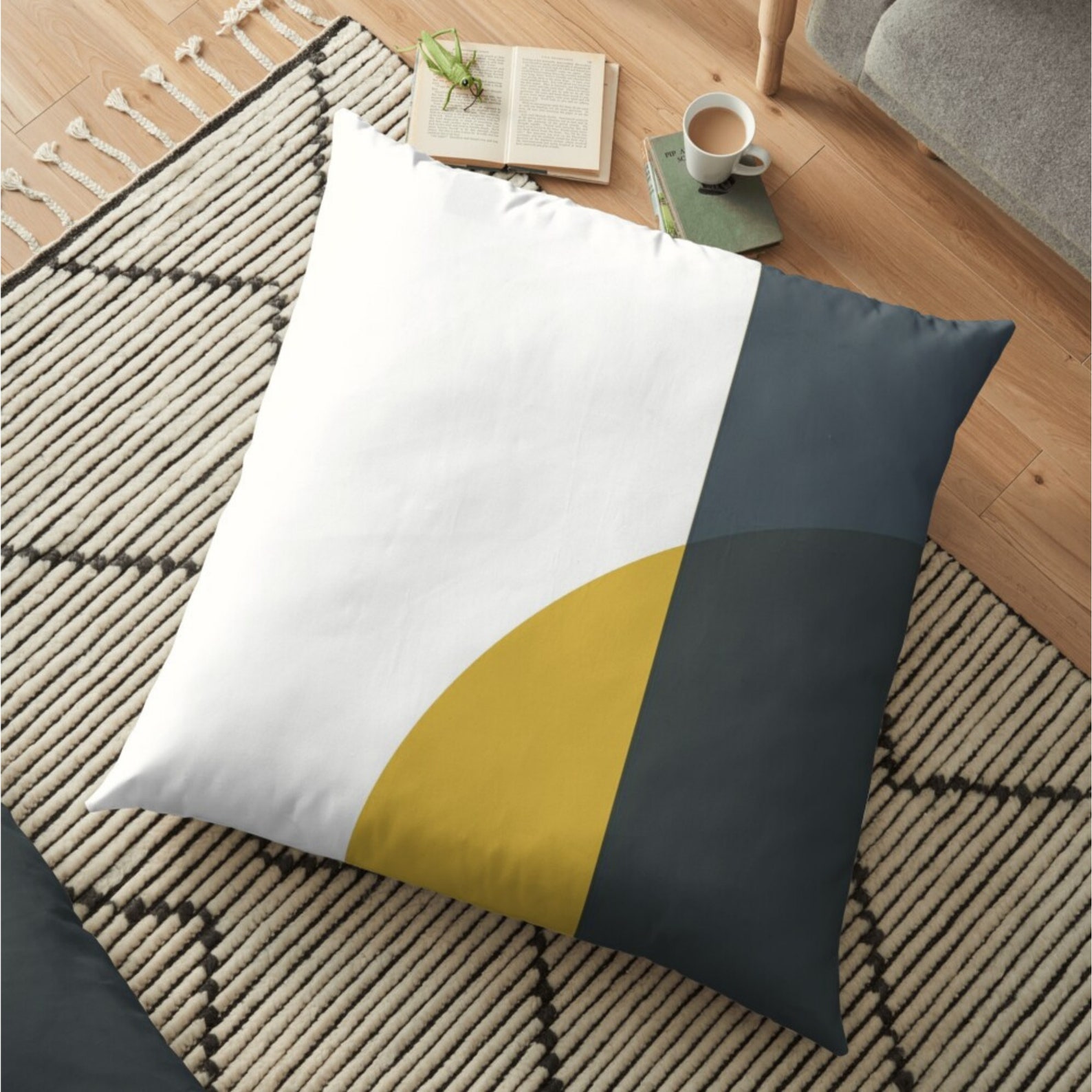 Abstract Yellow & Grey Pillow Cover Geometric Cushion Cover Etsy