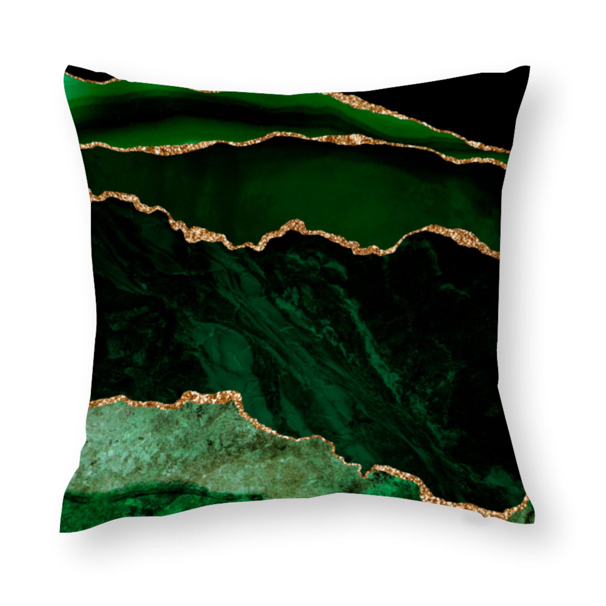 Cushion Covers UK Emerald Green & Gold Pillow Covers Throw Etsy UK