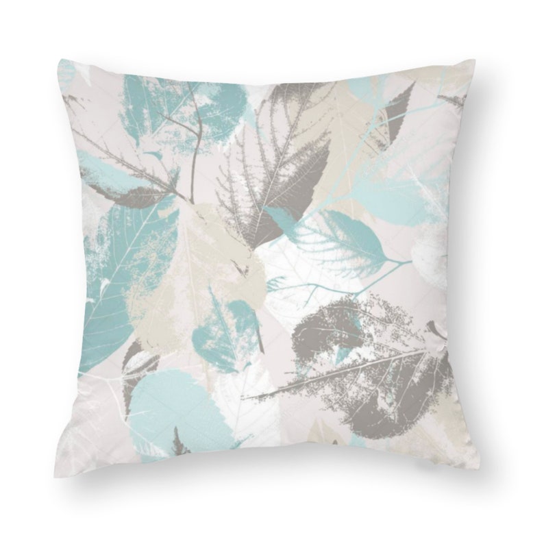 Pastel Blue & Grey Cushion Cover Floral Cushion Cover Pillow - Etsy