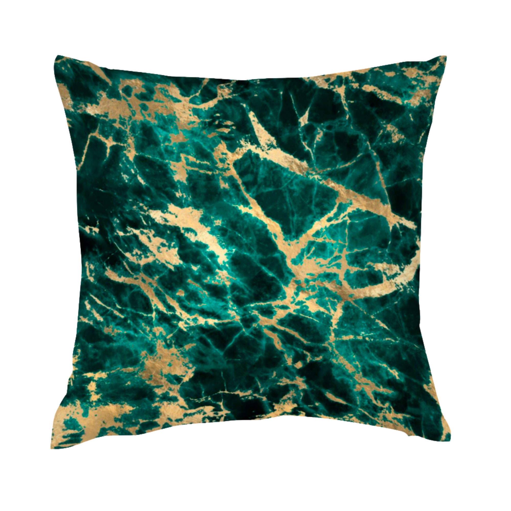 Emerald Green & Gold Cushion Covers With Marble Effect Art Etsy