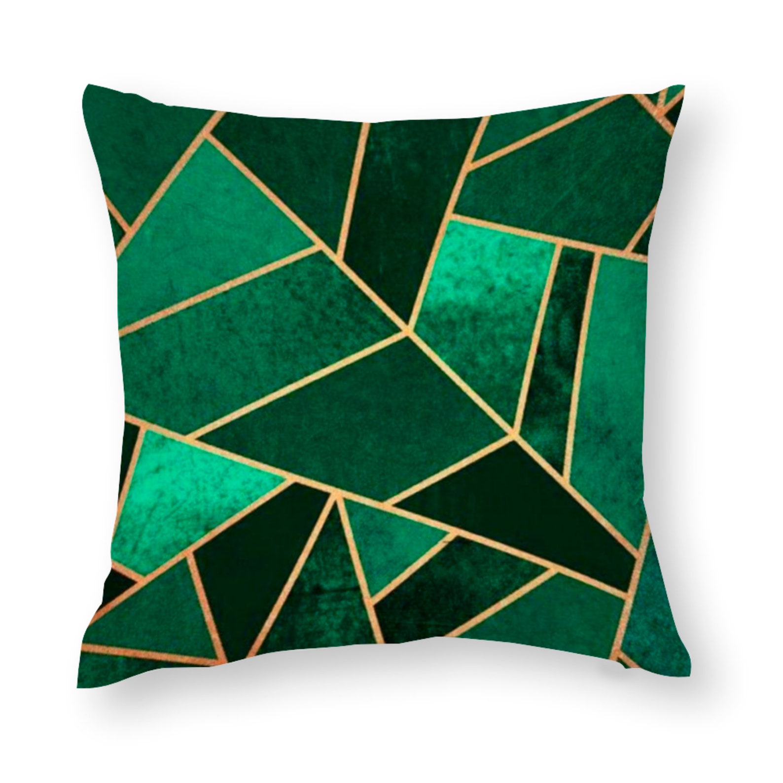 Cushion Covers UK Art Deco Pillow Covers Geometric Emerald Etsy