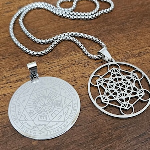 Metatron&#39;s Cube Pendant: Sacred Geometry 7 Archangels Amulet