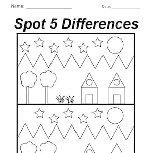11 Spot the Difference sheets | Busy Books| Printable book
