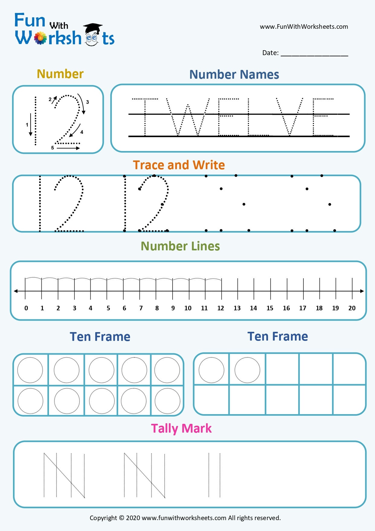 Numbers and Counting 11 to 20 Printable Workbook , Preschool Math ...