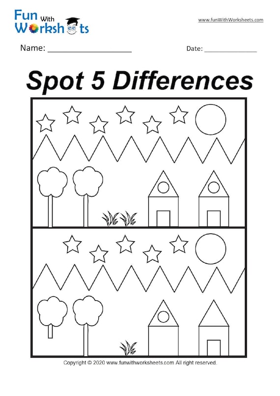 31 spot the difference printable worksheets busy book etsy