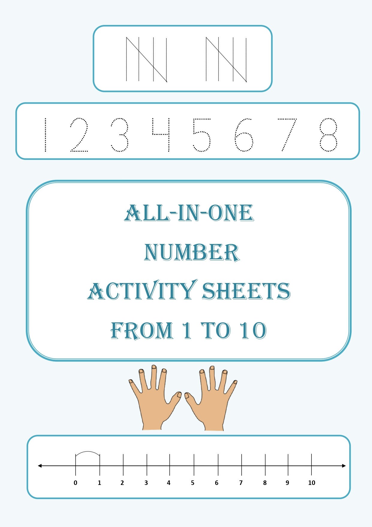 numbers and counting 1 to 10 printable workbook preschool etsy