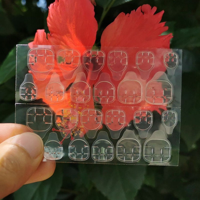 Nail Adhesive Tabs Set of 24 Glue Gel Tabs Double Sided Tape Etsy