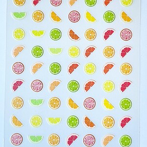 Lemon Pineapple French Tip Nail Stickers for Kids: 3D Self-Adhesive Nail Art YL-0031