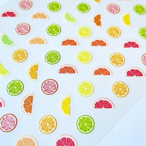 Lemon Pineapple French Tip Nail Stickers for Kids: 3D Self-Adhesive Nail Art image 6