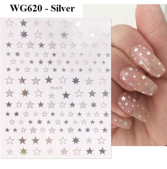 Silver Star Stickers Manicure  Nail Stickers Manicure Stars