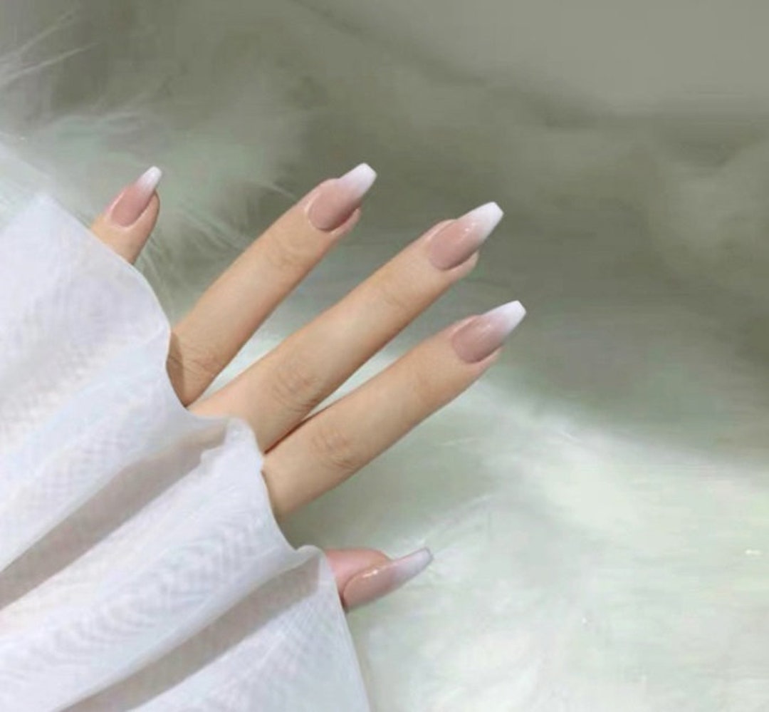 Nude Color Ombre White Tip Glossy Press on Nails Regular - Etsy Hong Kong Nude Color Ombre White Tip Glossy Press On Nails Regular - Etsy Hong Kong