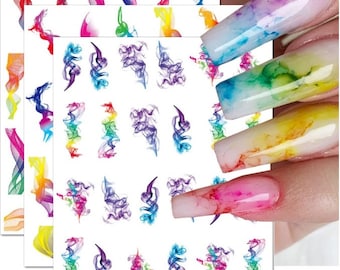 Abstract Wave Nail Art Stickers: 3D Swirl Ribbon, DIY Decals