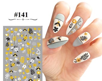 PHOGARY 60 Fogli Adesivi Unghie Decalcomania Trasferimento Dell'acqua, 3D Nail Stickers Floreali - Foto 3
