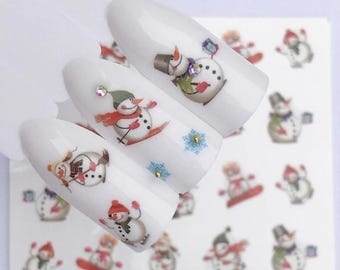 Christmas Nail Art Water Decals: Santa, Reindeer, Snowflake Stickers
