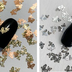 Gold/Silver Butterfly Nail Art Charms: DIY Manicure (10/20/50 Pieces)