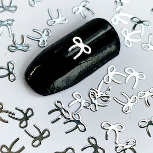 Charms per nail art con fiocco in argento: decalcomanie in metallo retrò (10/20/50 pezzi)