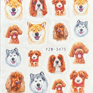Dog Lover Nail Art Water Decals Stickers Transfers Nail Art Stickers Nail Designs Transfer (3475)