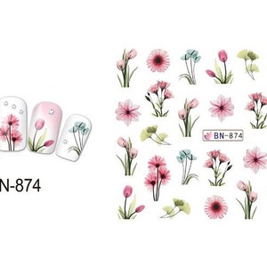 thumbnail image 2 of Nail Art Water Decals – Black Floral & Water Effect Design (Sheet X13) 2 of 6
