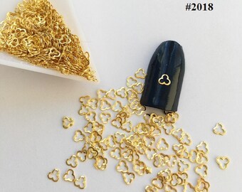 Gold Flower Nail Charms: Kawaii Resin Nail Art Supplies (10/20/50 Pieces)