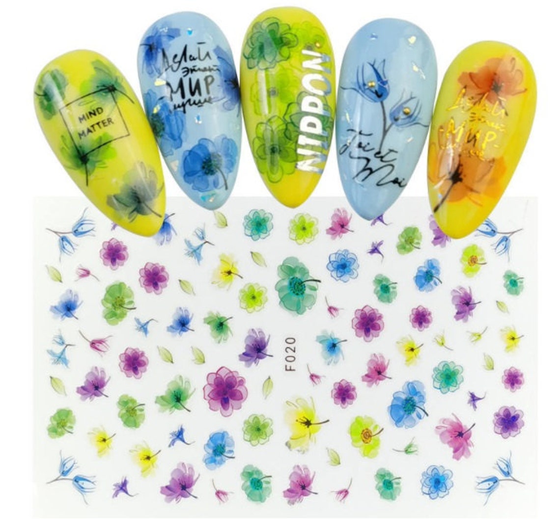 Nail Art Decals Selfadhesive Stickers Spring Summer Pastel Etsy