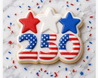 USA 250 Jul 4 Ausstechform - 3D Druckbare STL Dateien - 7 Größen (Digitaler Download)