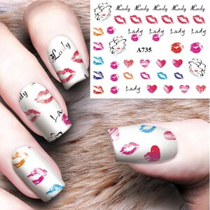 Kiss Lips Nail Art Water Decals: Valentine&#39;s Day DIY Nail Stickers