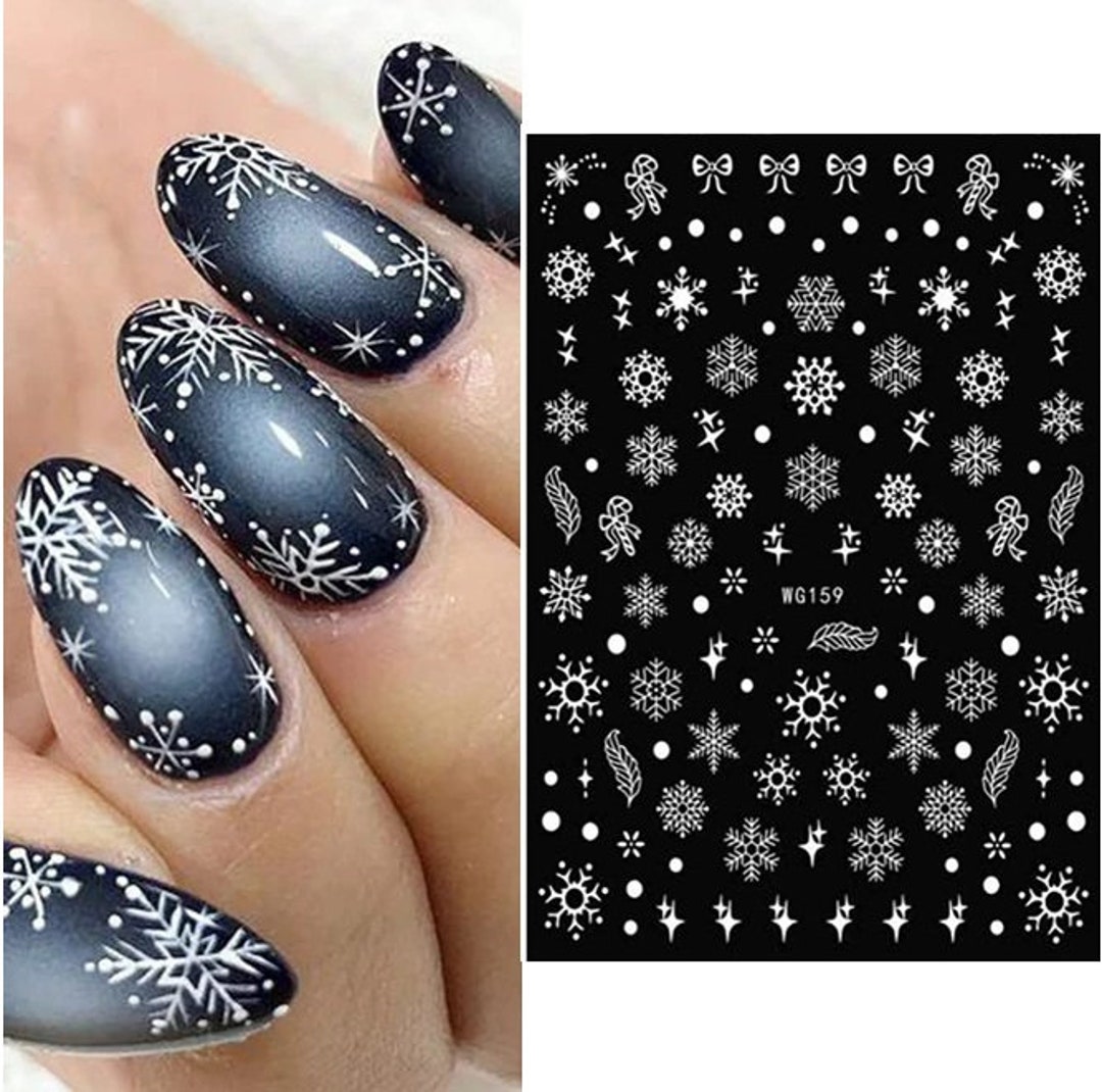 3D Embossed White Nail Stickers/ Snow Flake Nails/ Wedding Bride Laces –  MakyNailSupply