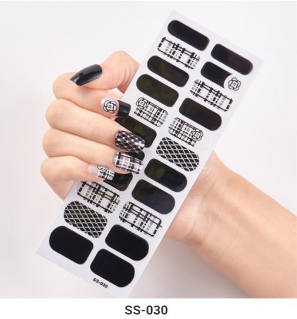 Nail Art Stickers Self Adhesive Nail Polish Wraps 22 Pcs Nails Etsy UK