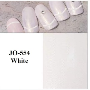 White French Smile Line Half Moon Nail Art Stickers Self-Adhesive Curve Stripe DIY Nail Decals #554WH