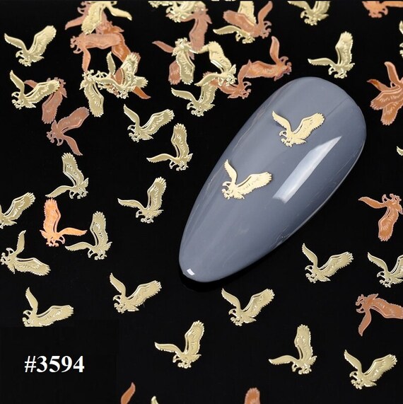 Gold Toned Metal Animal Eagle Nail Decals 10/20/50 Pieces Etsy