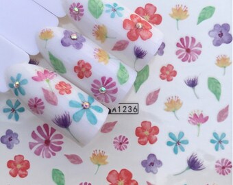 Floral Nail Art Water Decals: Spring Flower Transfers