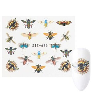 Nail Art Water Decals Nail Stickers Spring Summer Bees Nail Designs Nails Stickers Nail Designs Transfer Sticker Nail Wraps (626)