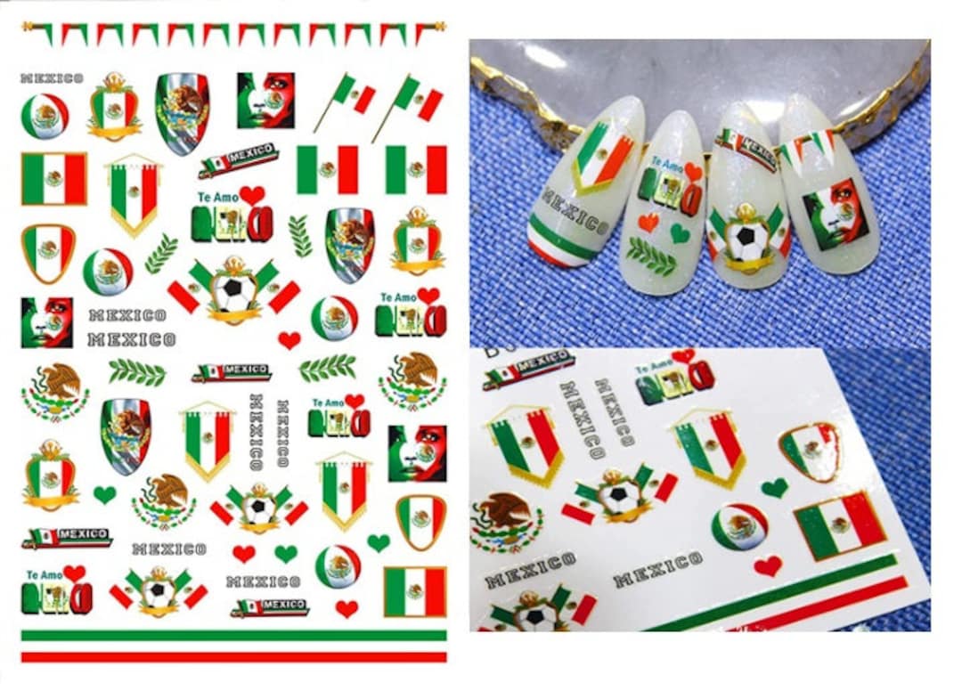 2. Mexican Flag Nail Design Ideas - wide 3